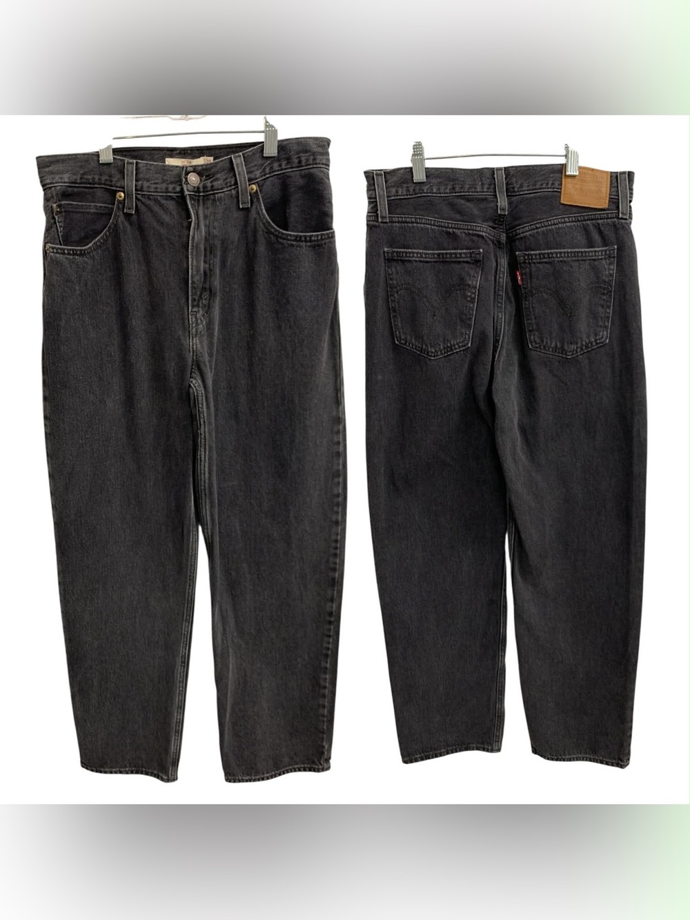 Levi's Washed Black Relaxed Straight Jeans Size M
